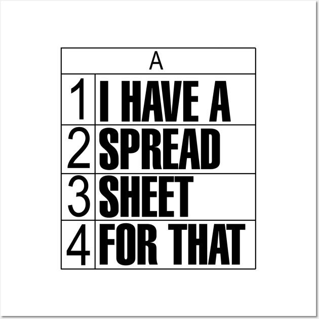 I Have a Spreadsheet For That Wall Art by Bobtees